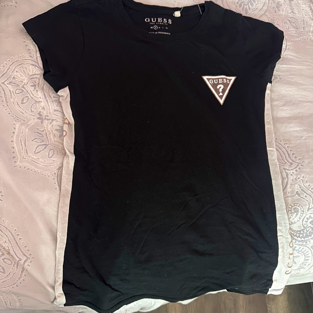 GUESS Black Fitted Short Sleeve Tee